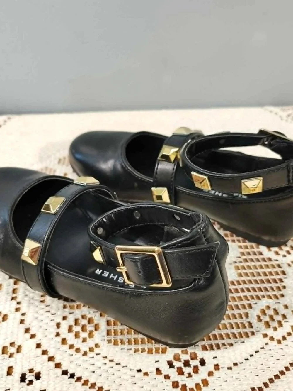 Marc Fisher Kids Ankle Strap Ballet Flats Shoes Girls Size US 12 UK 10.5